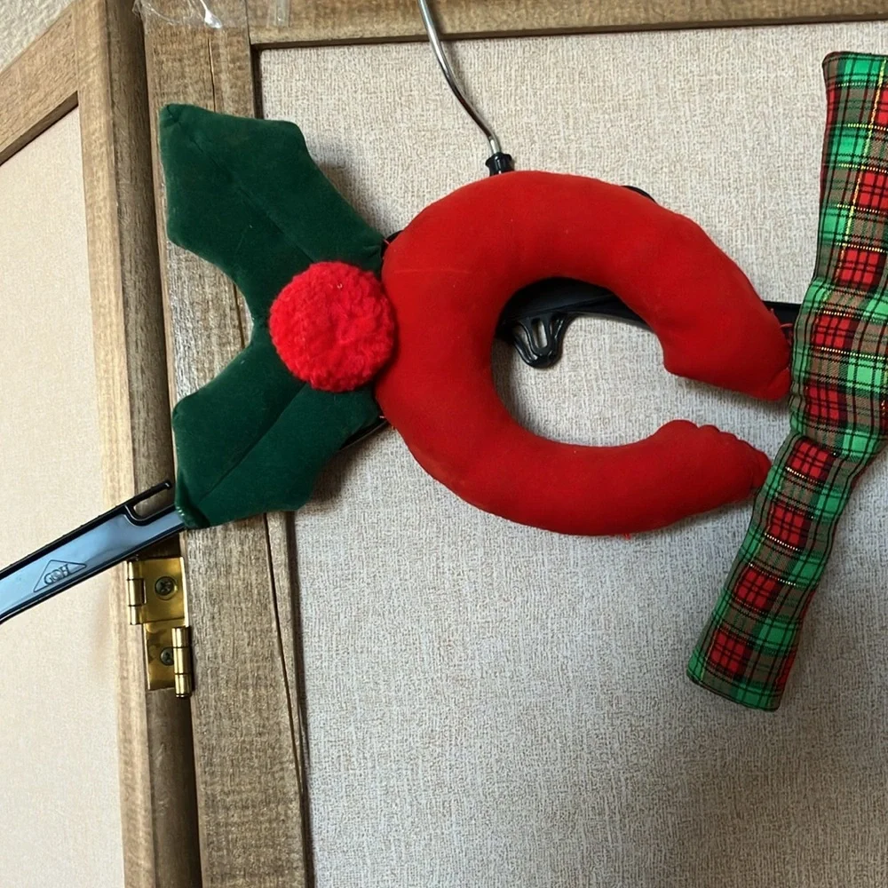 FINAL MARKDOWN Festive 'Cheers' Holiday stuffed Garland - Red and Green